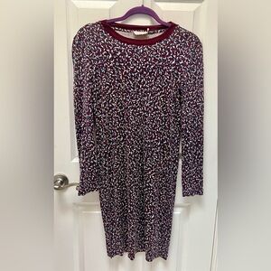 Tory Burch Silk Dress Multicolor Patterned Long Sleeve Midi Size Small Petite
